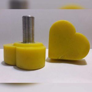 Grindstone Roller Skate Heart Toe Stops Yellow
